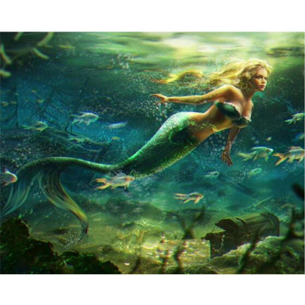  Karyees Mermaid Paint by number 16x20In Disney Mermaid Paint by  Numbers Kits Disney Princess DIY 5D Diamond Canvas Painting by Number  Mermaid Full Drill Crystal Diamond Paintings Disney Princess Ariel 