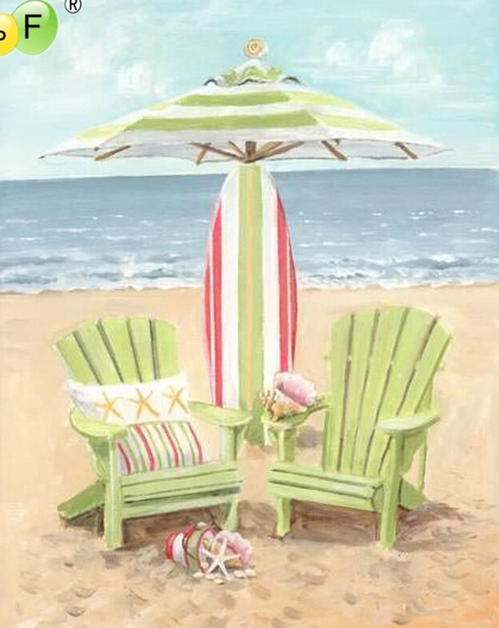 Diamond Painting Beach Chair And Umbrella Cute Design Embroidery Wall  Decoration