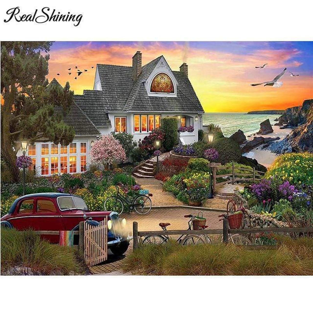 5D Diamond Painting House by the Shore Kit