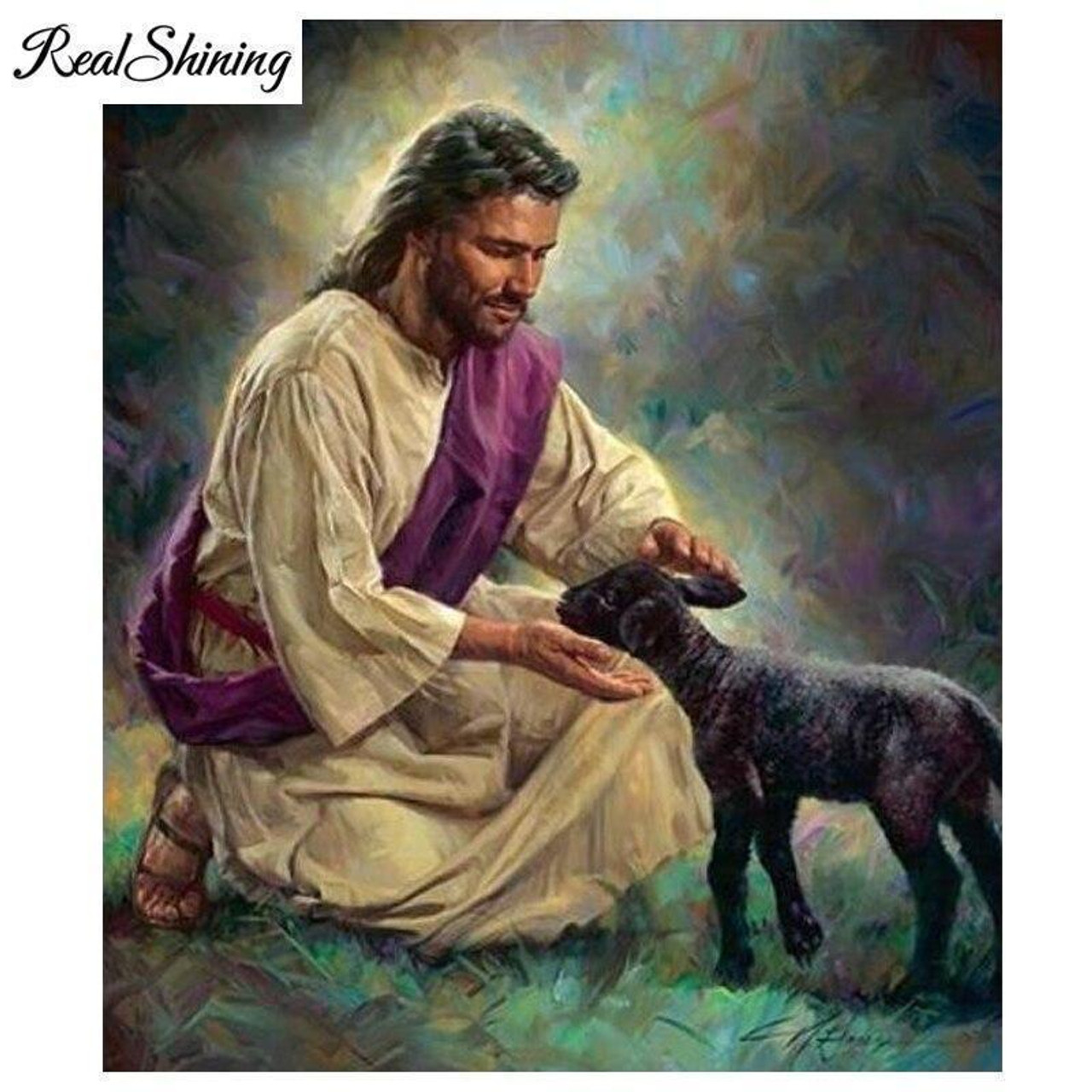 Jesus Christ Sheep diamond art - Fashion Diamond Painting