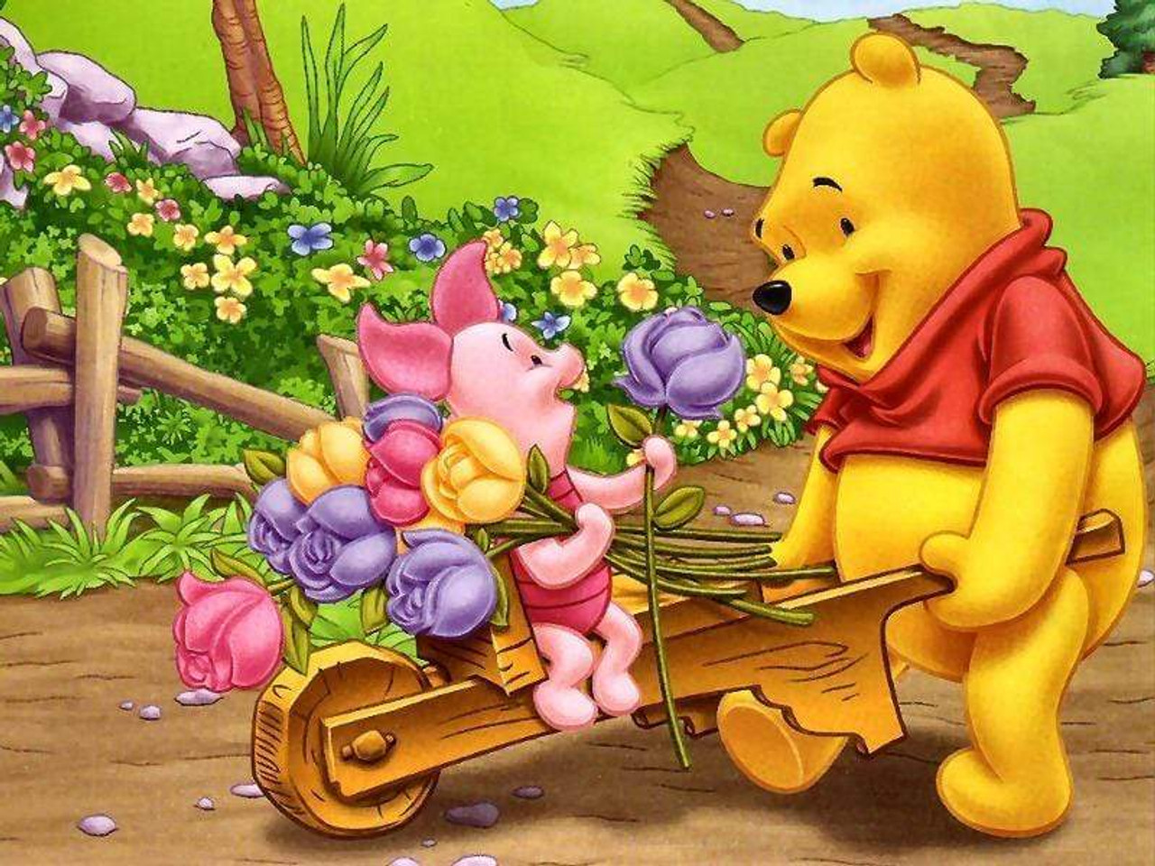 5D Diamond Painting Winnie the Pooh Wheel Barrow Kit - Bonanza Marketplace