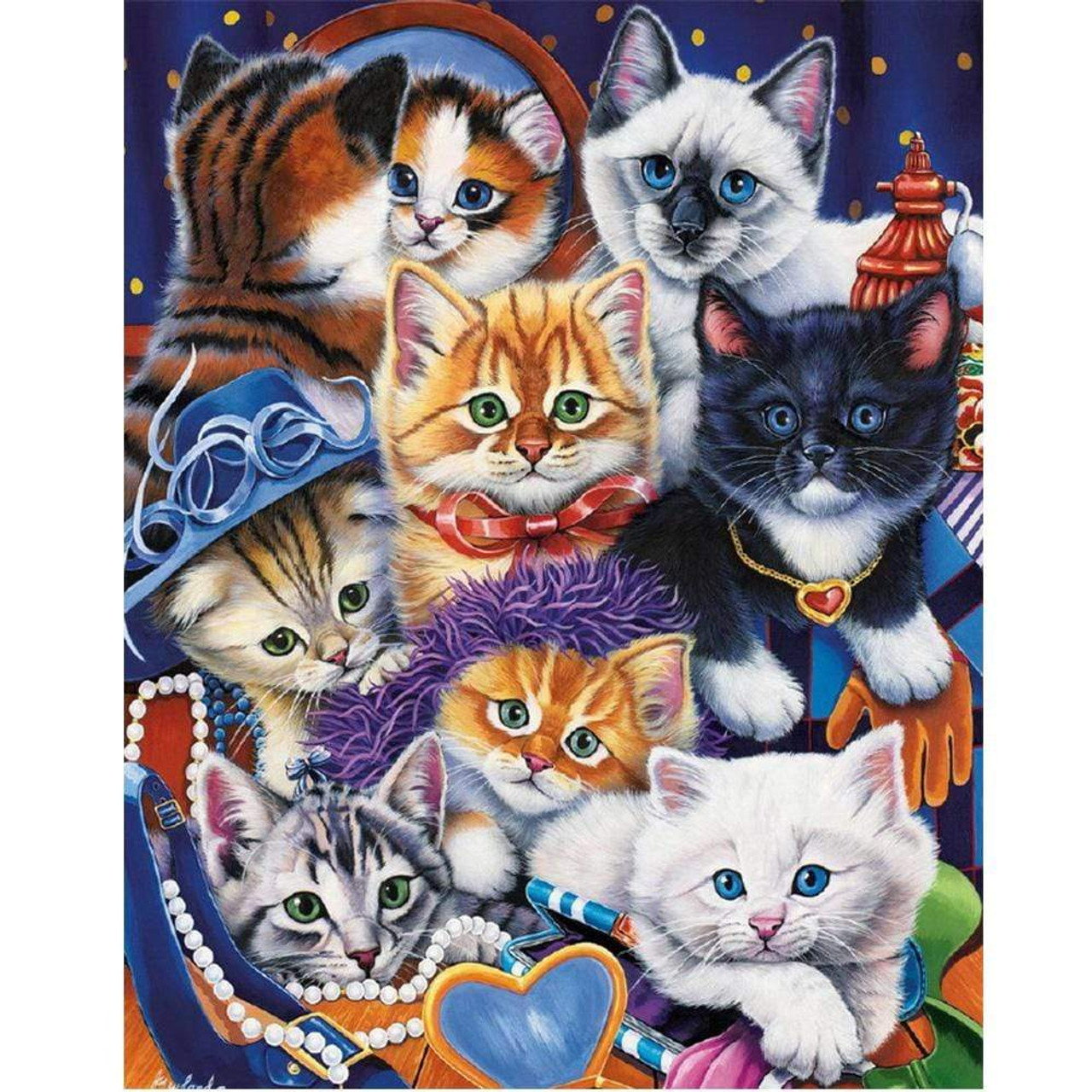 Diamond Painting New 5D Cartoon Cats Kid's Diamond Painting Cats and  Flowers Diamond Art Cats Play Drawings Diamong Painting - AliExpress