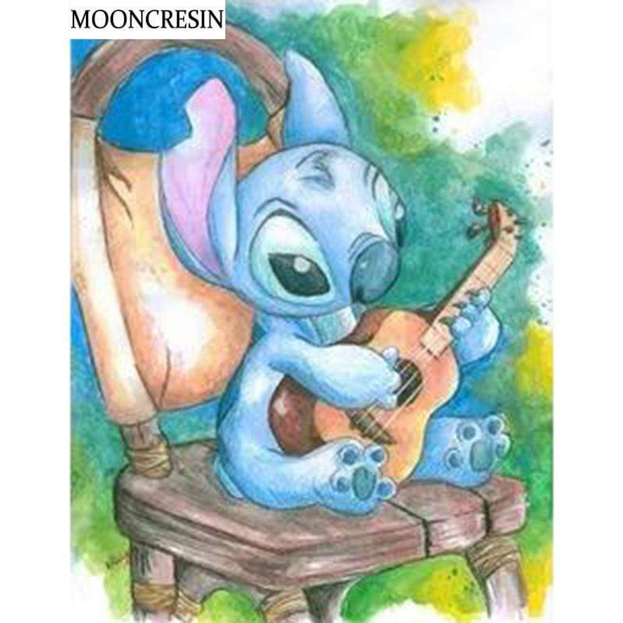 5D Diamond Painting Stitch Playing Guitar Watercolor Kit