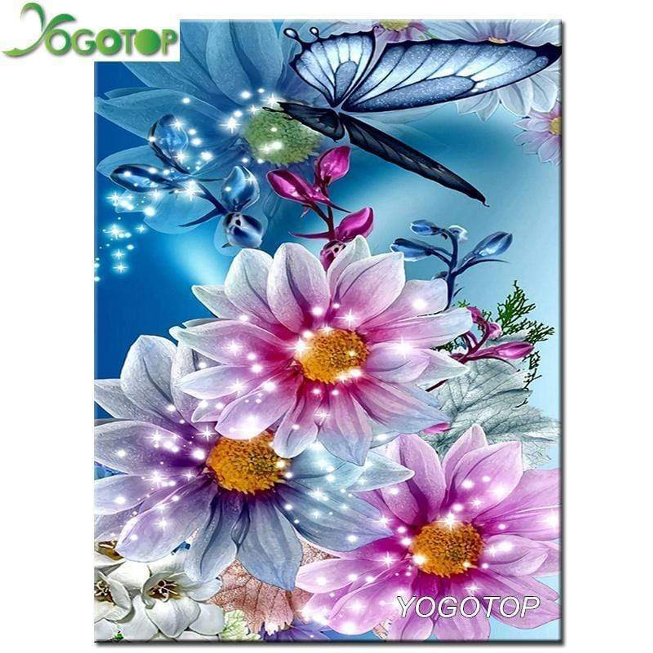 5D Diamond Painting Flowers and Butterflies Kit