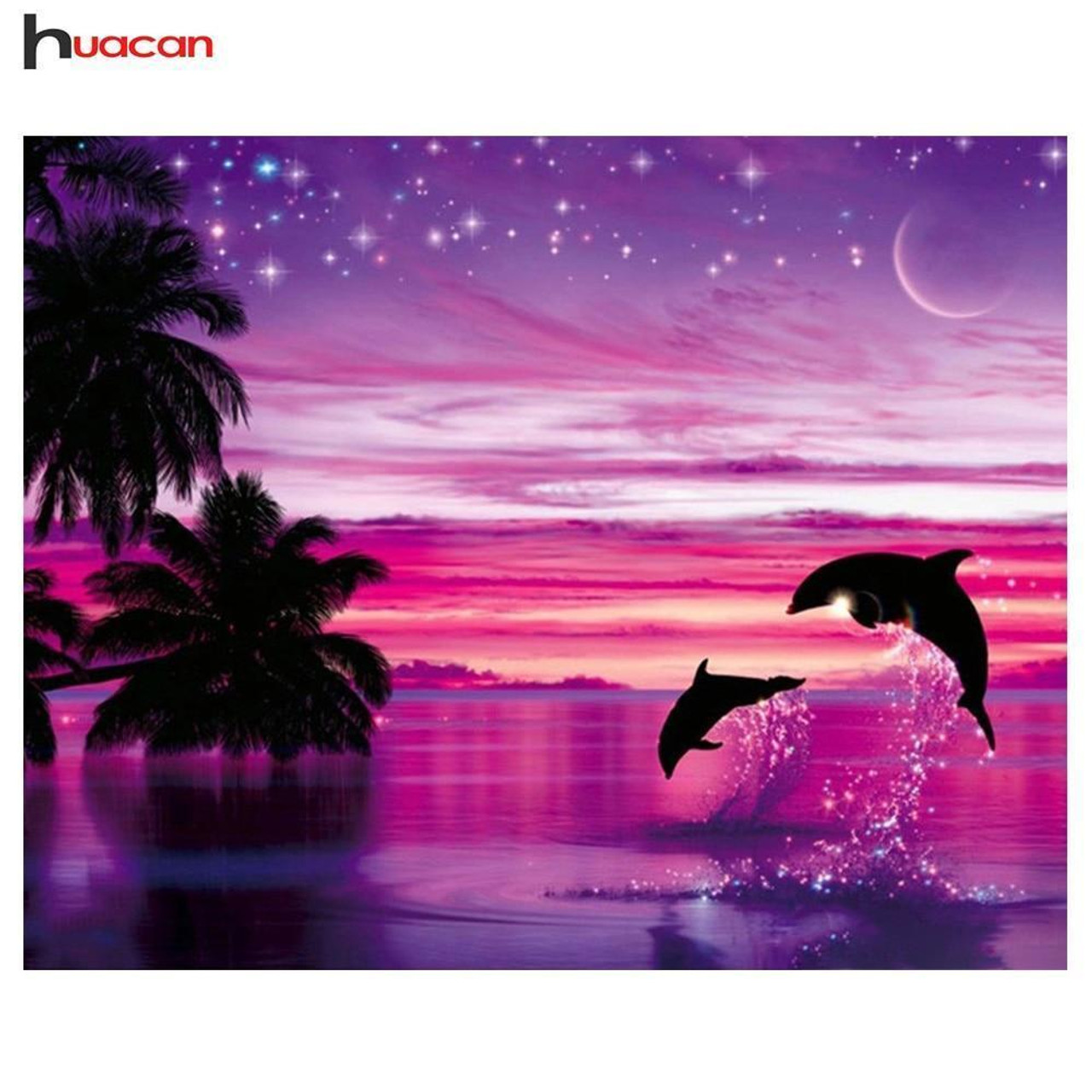 Huacan Moon Diamond Painting Kits for Adults, Full Square Drill