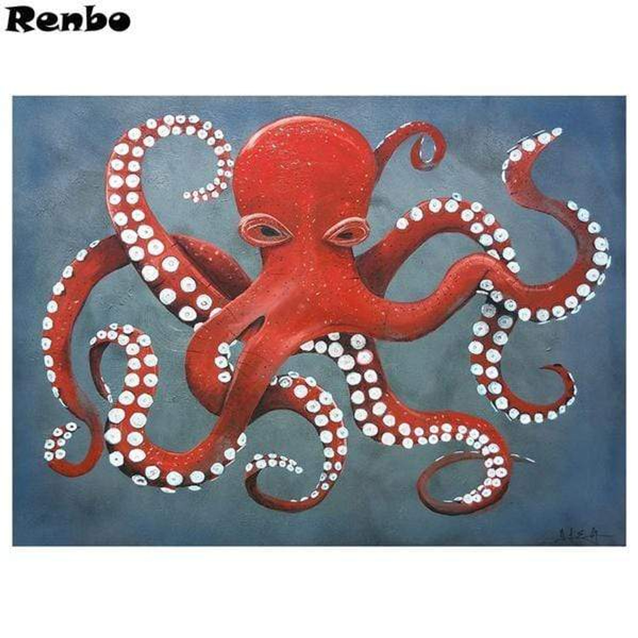 Paint by Numbers Kit for Adults & Kids Easy DIY Art , Red Octopus