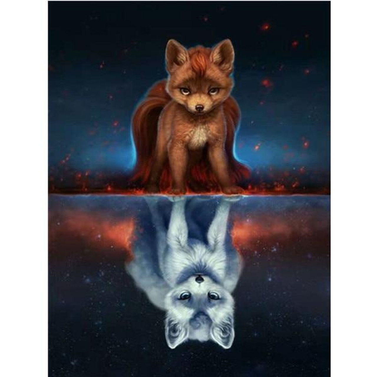 5D Diamond Painting Fox Ghost Reflection Kit