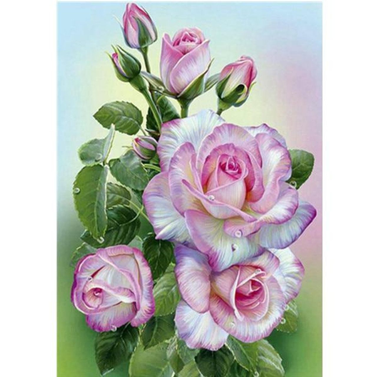 Pink Flowers, 5D Diamond Painting Kits