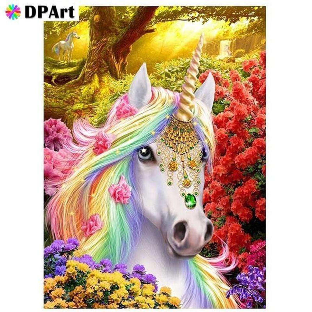 5D Diamond Painting Apricot Mane Unicorn Kit - Bonanza Marketplace