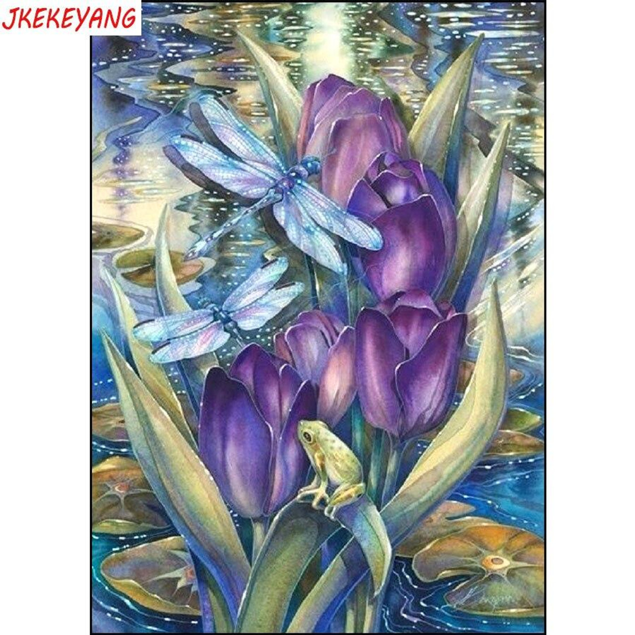 5D Diamond Painting Big Purple Tulip Kit