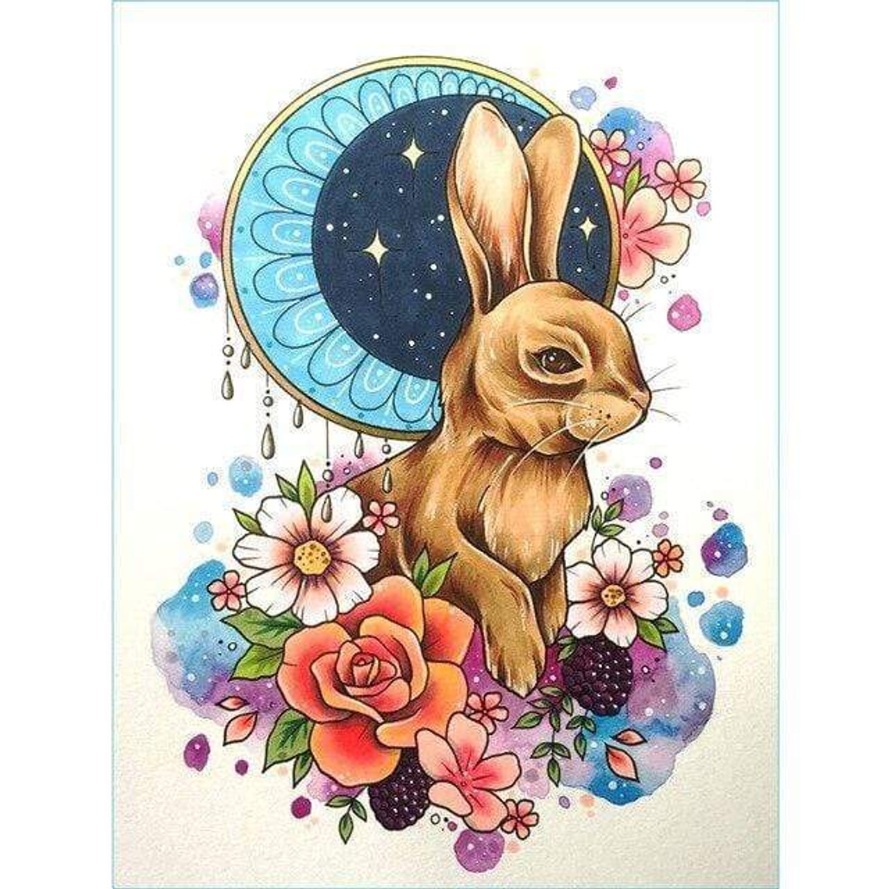 Diamond Painting White Rabbit with Pink Eyes Diy Diamond Painting  Embroidery Home Decor