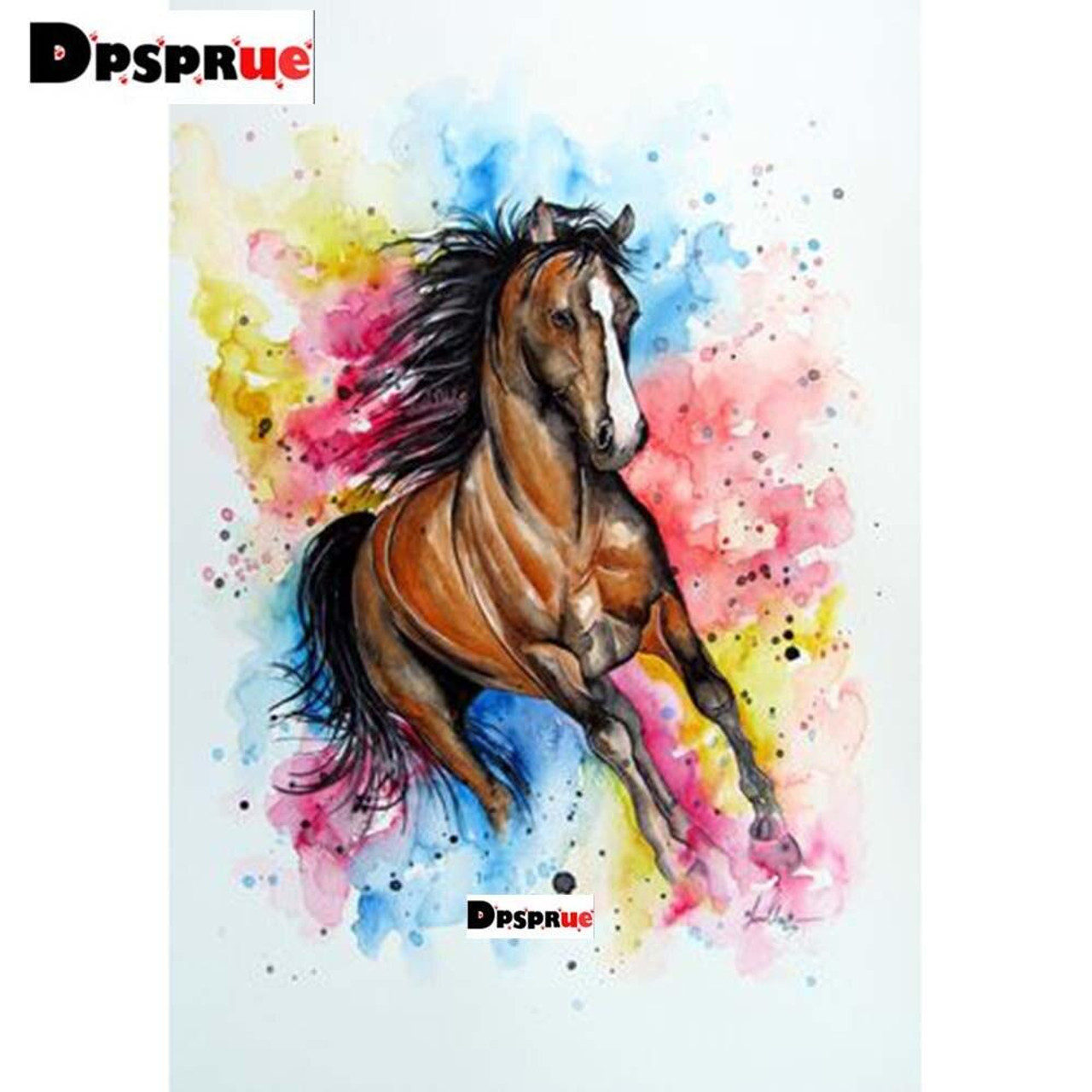 5D Diamond Painting Rainbow Paint Horse Kit