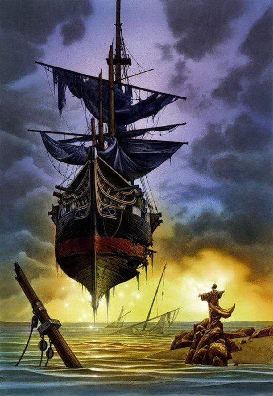 Ghost Ship Hand Painted Art UT34372