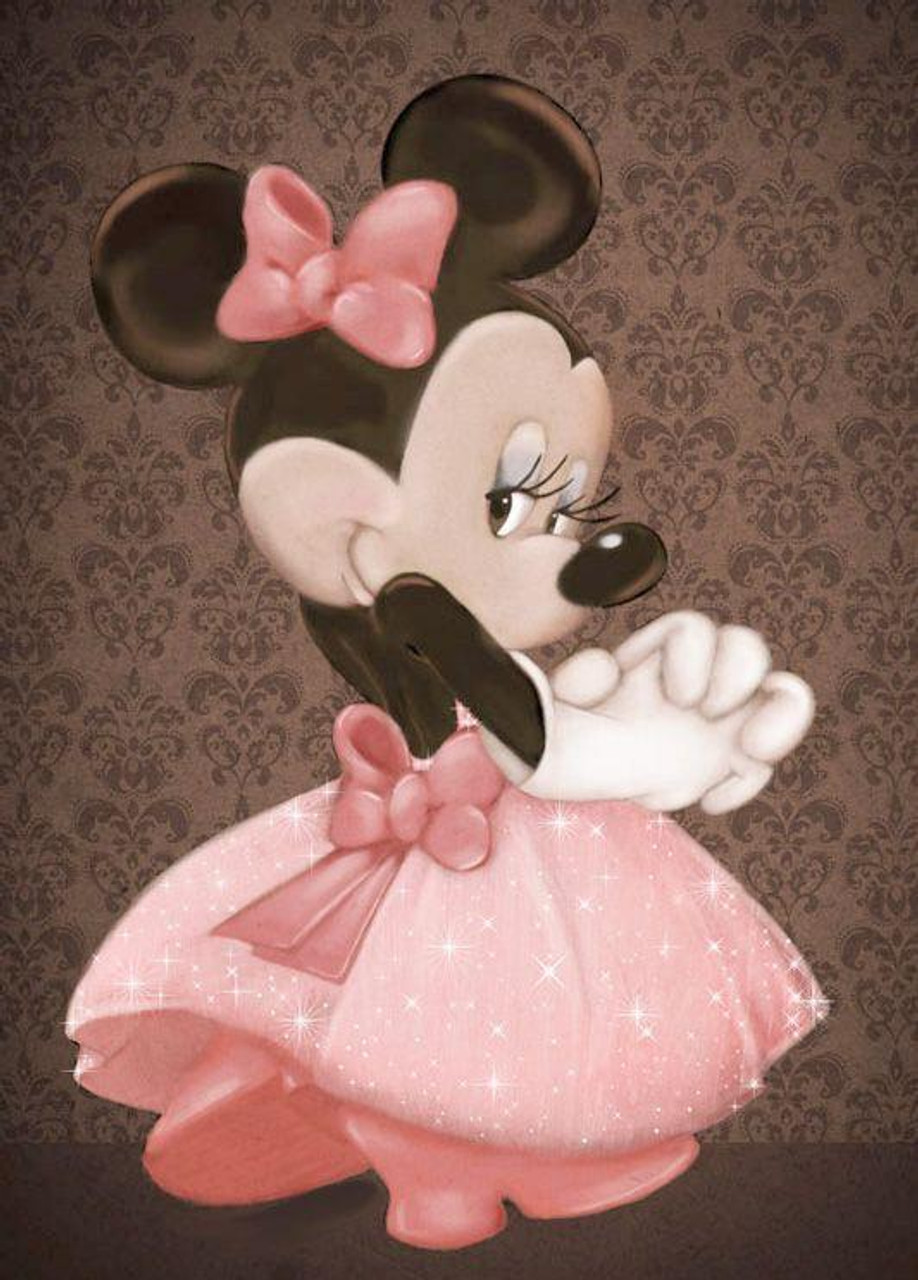 minnie mouse pink dress clipart