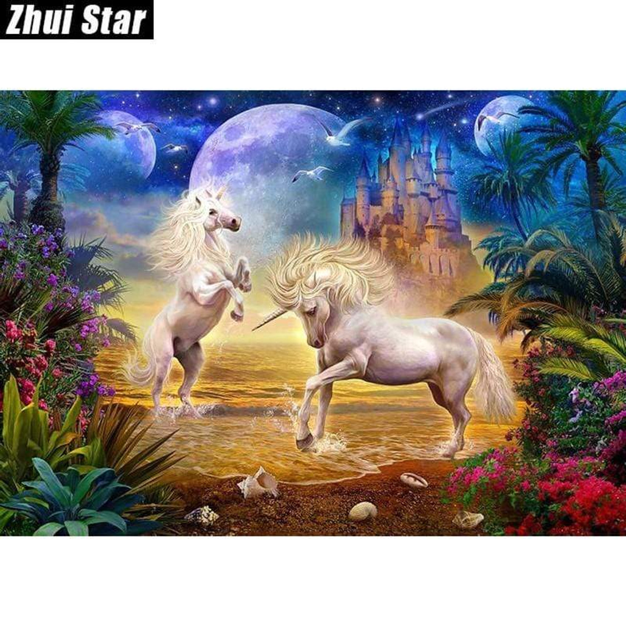 5D Diamond Painting Unicorn Beach Kit