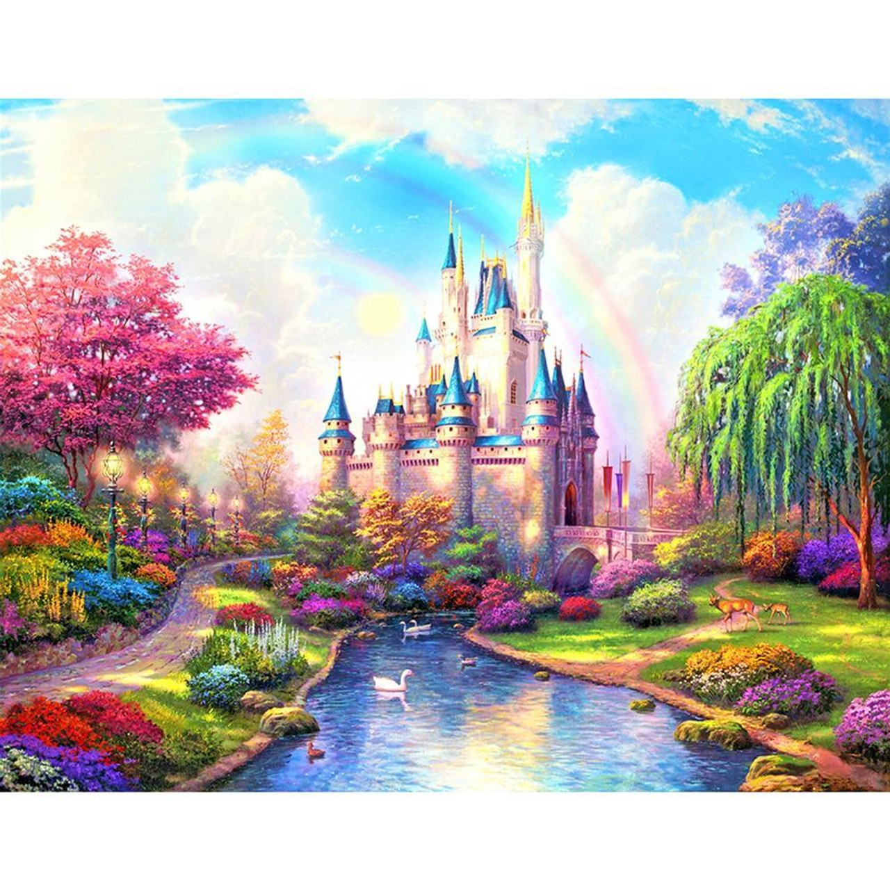 5D Diamond Painting Pink Castle and Moon Kit Offered by Bonanza