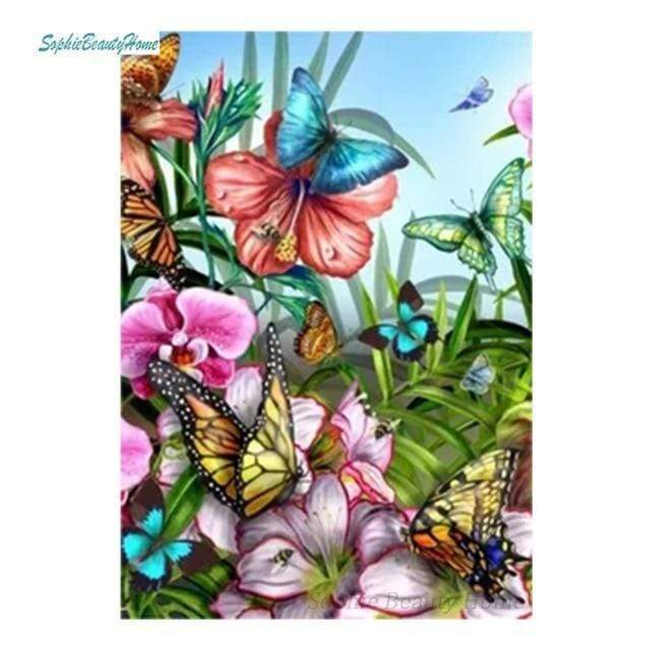 5D Diamond Painting Monarch Butterfly on a Sunflower Kit - Bonanza  Marketplace