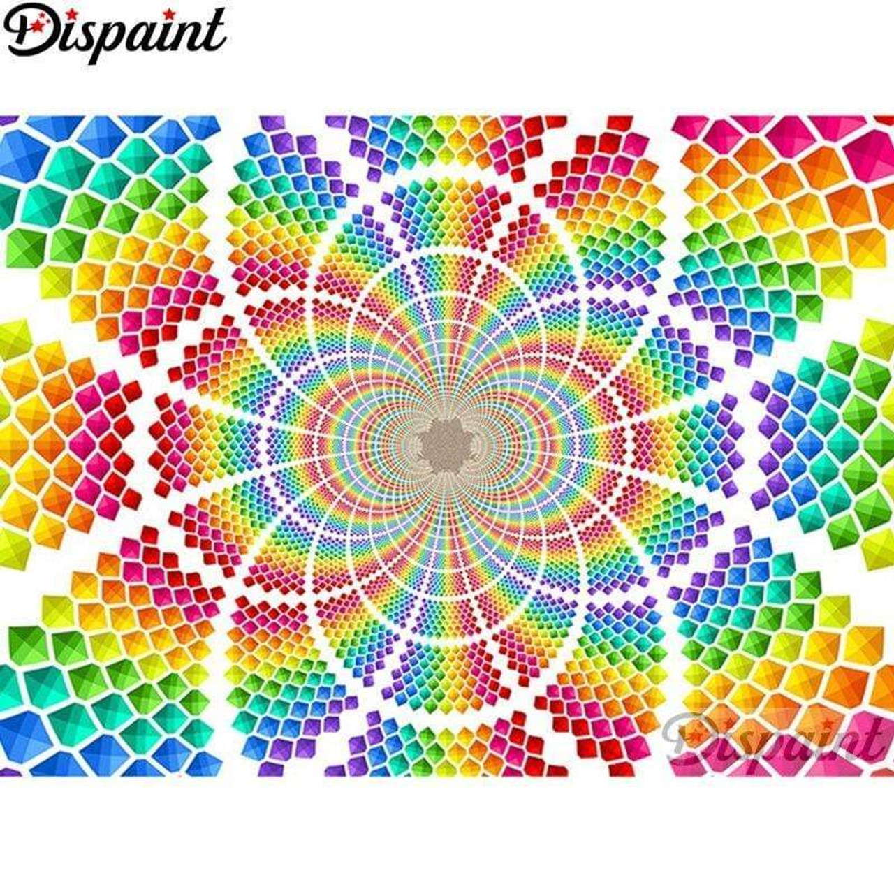 5D Diamond Painting Rainbow Heart Mandala Kit