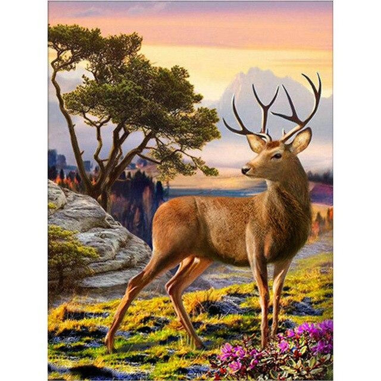 Deer in Flowers Diamond Painting Kit