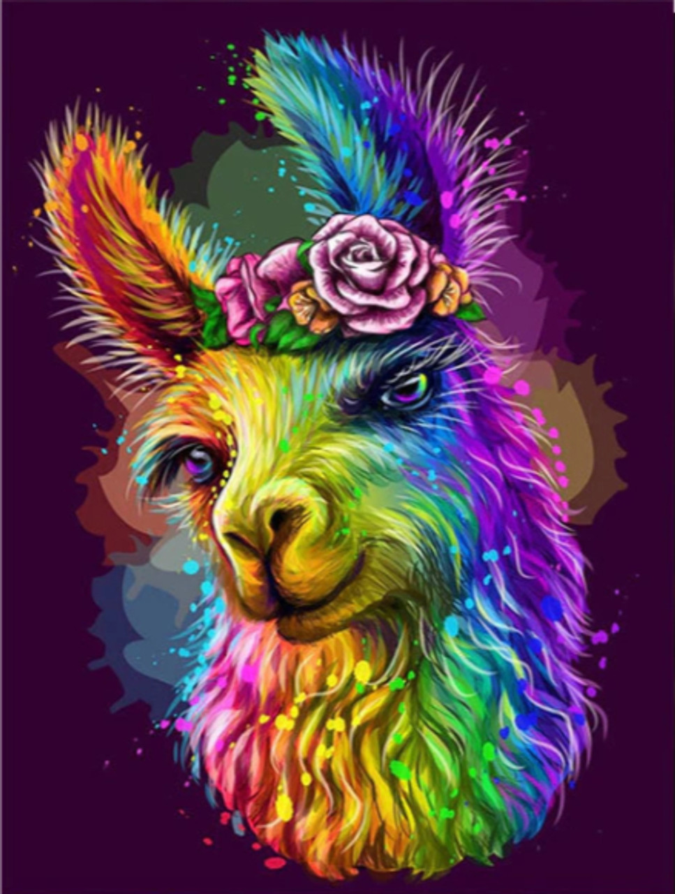 Colorful Finished Llama 5D Diamond Art 