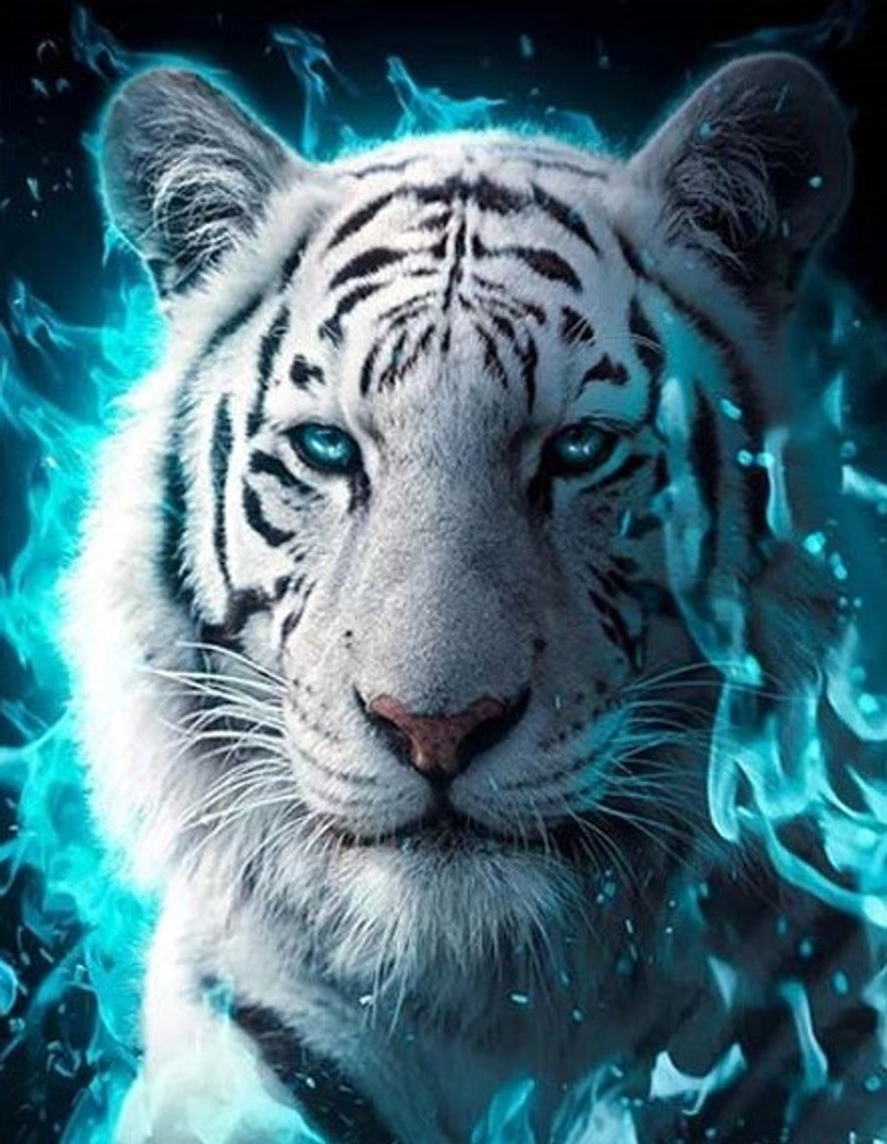 fire white tiger wallpaper