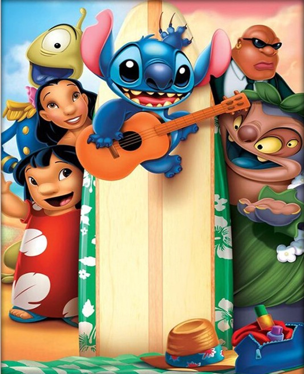 5D Diamond Painting Lilo and Stitch Surfing Kit - Bonanza Marketplace