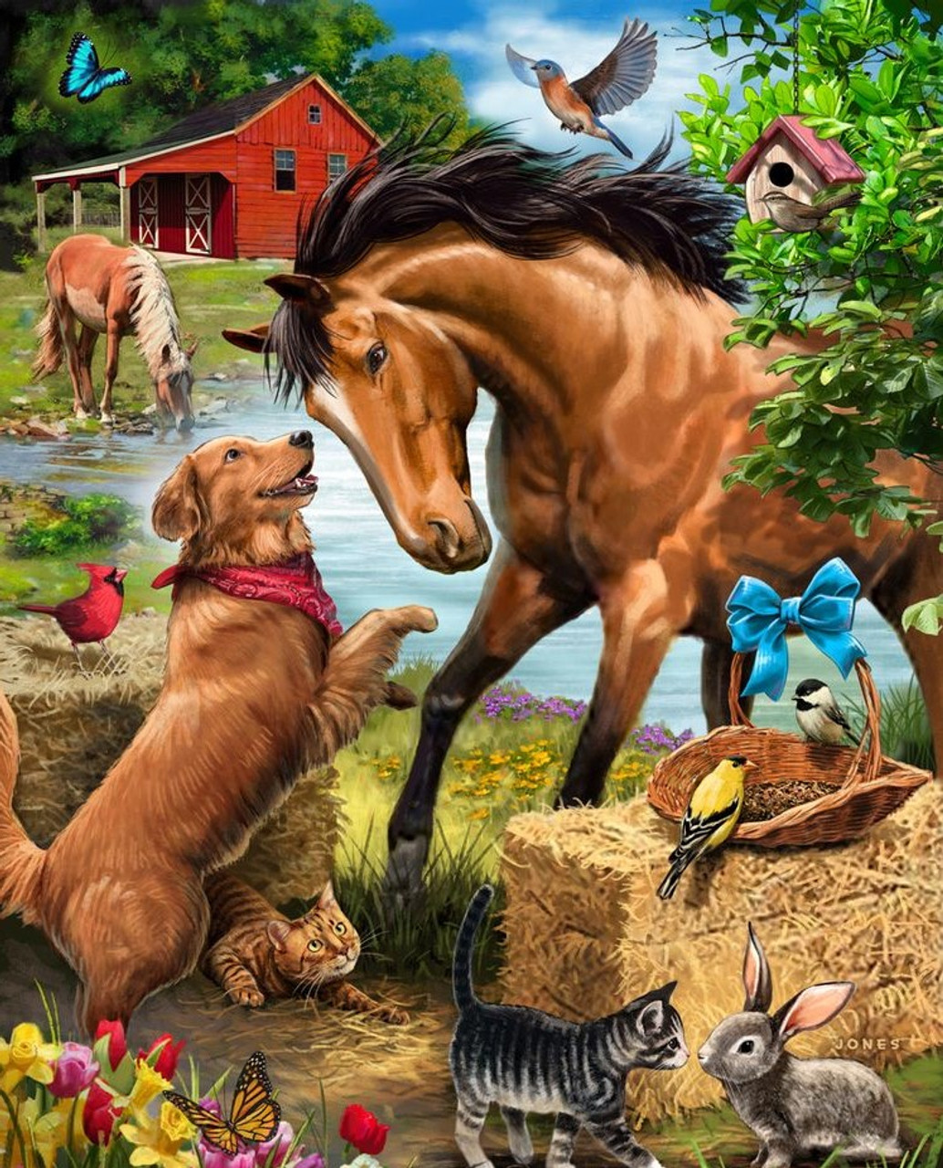 5D Diamond Painting Dog and a Horse Kit - Bonanza Marketplace