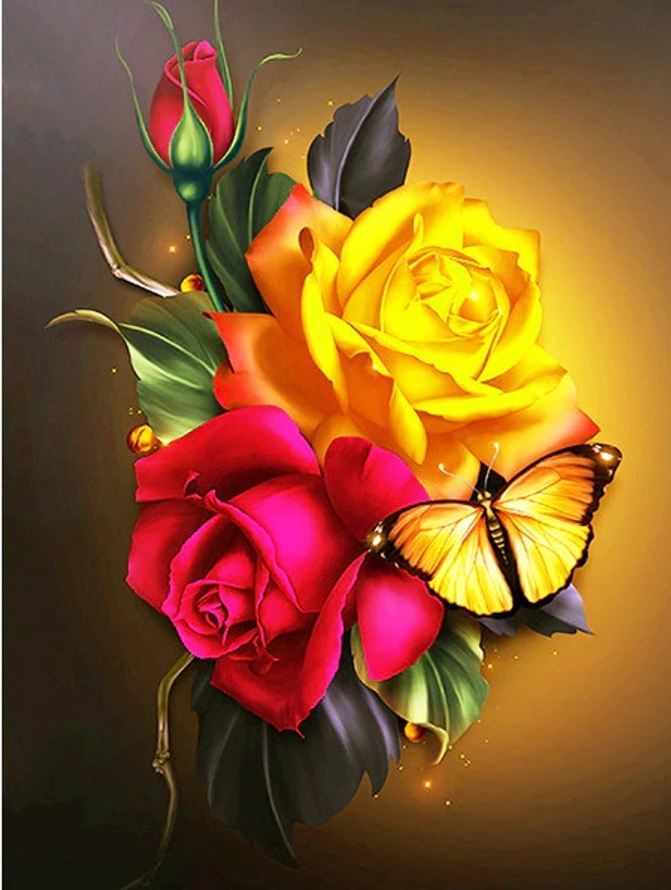 images of butterflies and roses