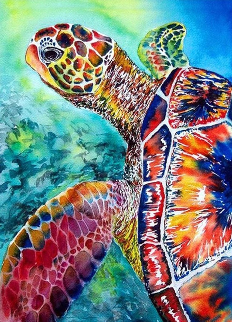 Colorful Sea Turtle, 5D Diamond Painting Kits
