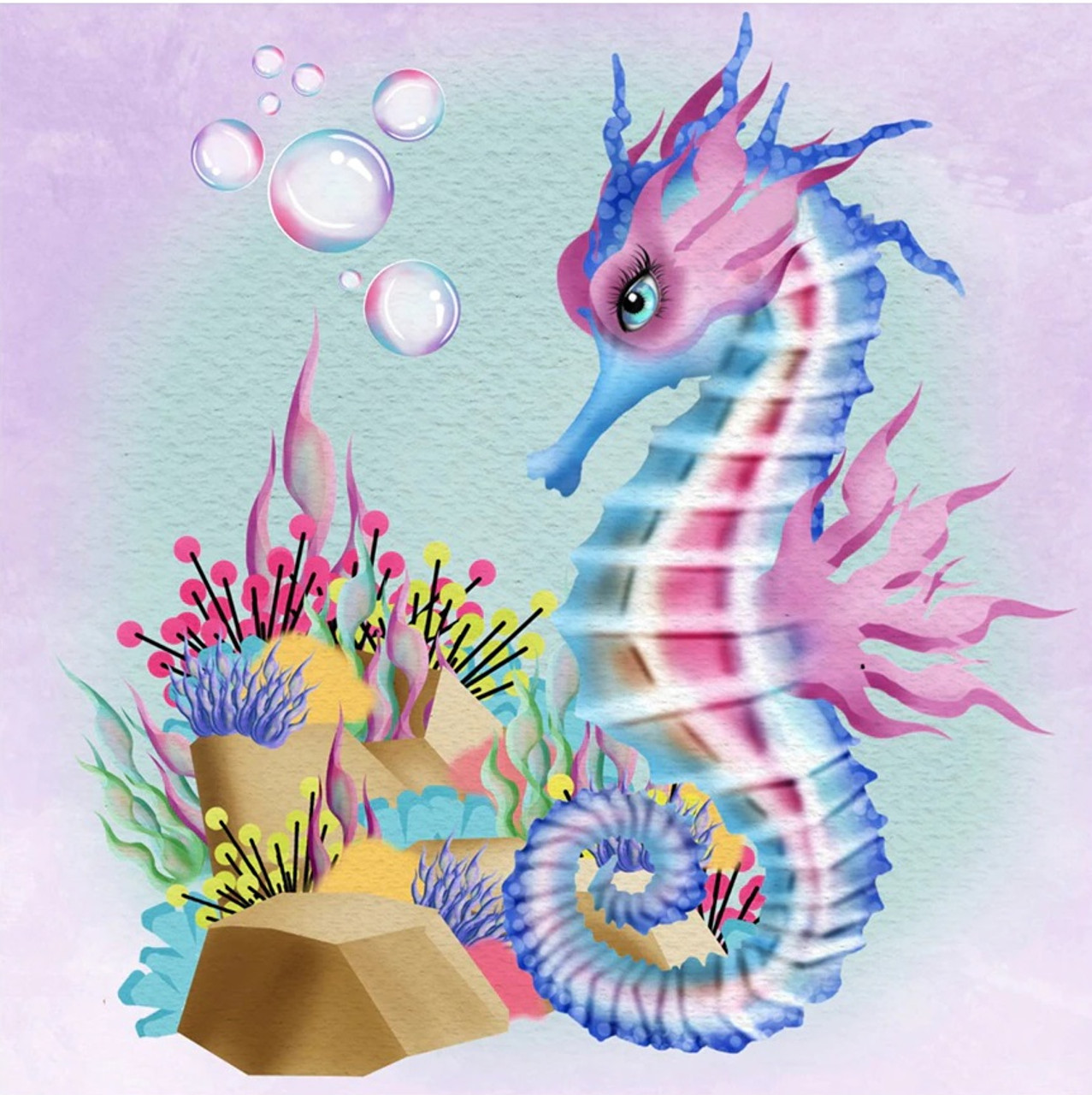 5D Diamond Painting Sea Horse Bubbles Kit