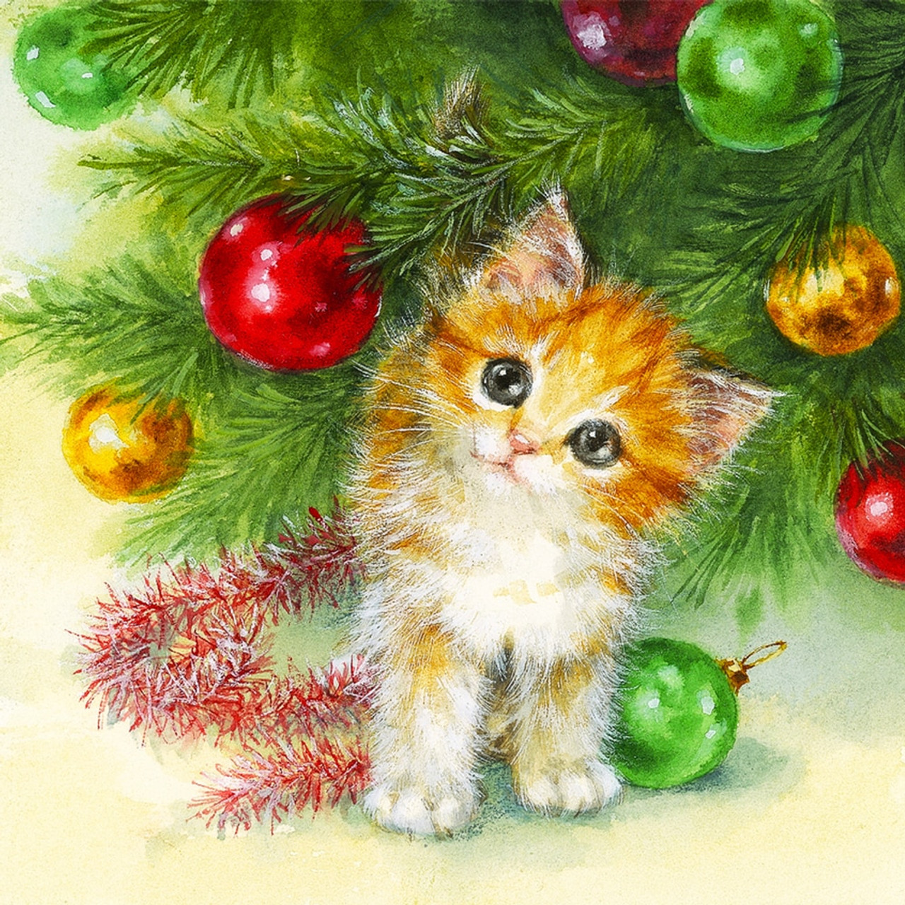 5D Diamond Painting Christmas Kitten Ornaments Kit - Bonanza Marketplace