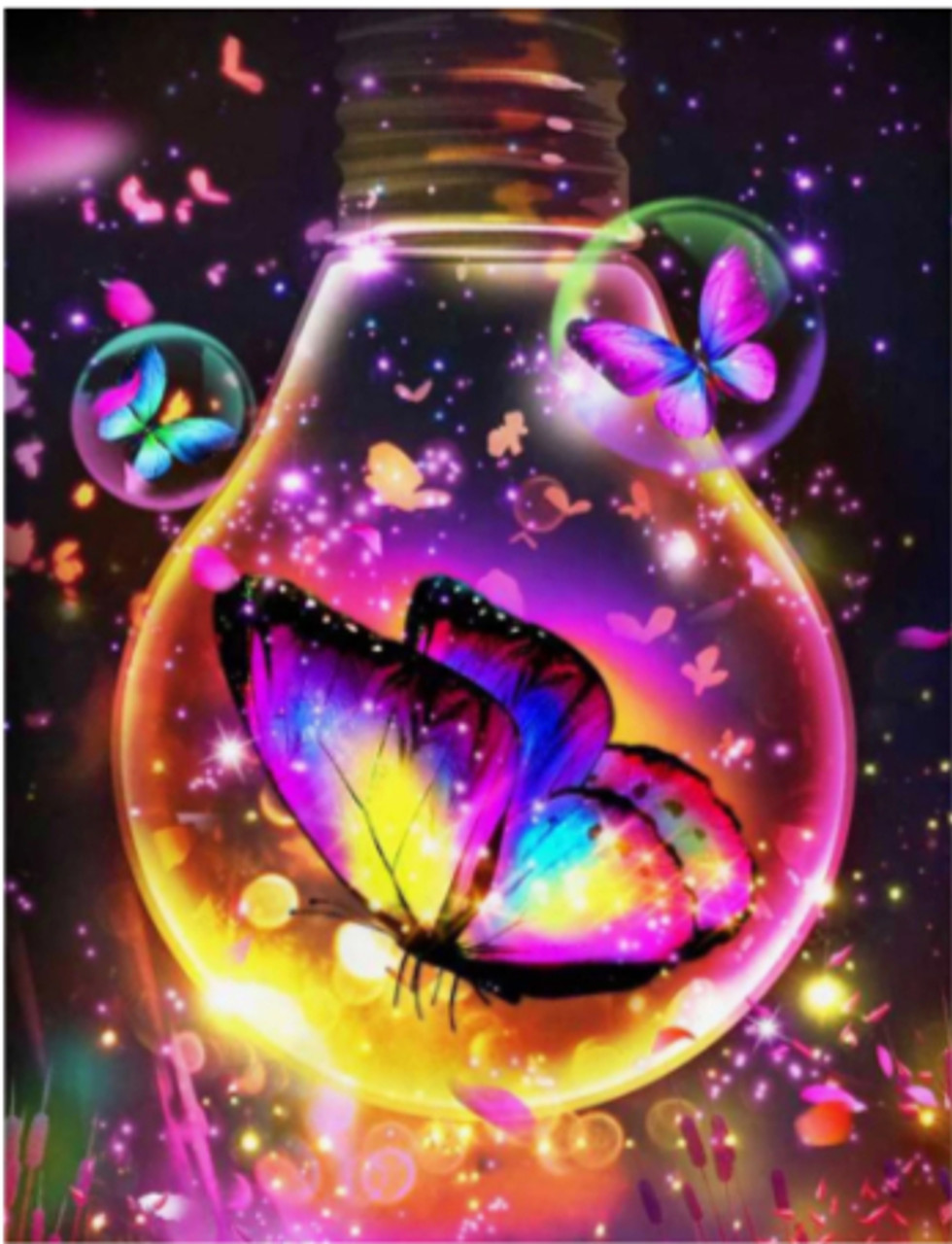 5D Diamond Painting Butterfly Lightbulb Kit