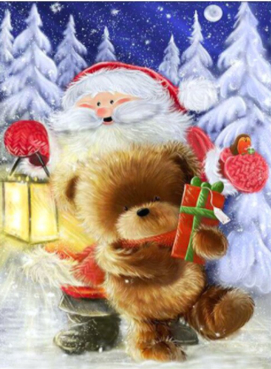 5D Diamond Painting Stuffed Bear in Christmas Ornaments Kit - Bonanza  Marketplace