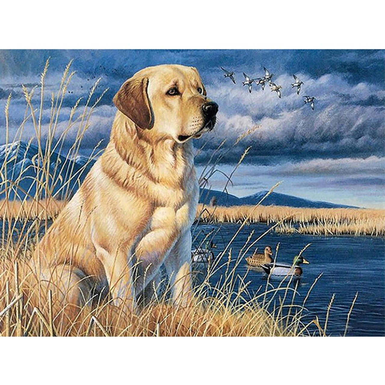 5D Diamond Painting Dog and Ducks Kit - Bonanza Marketplace