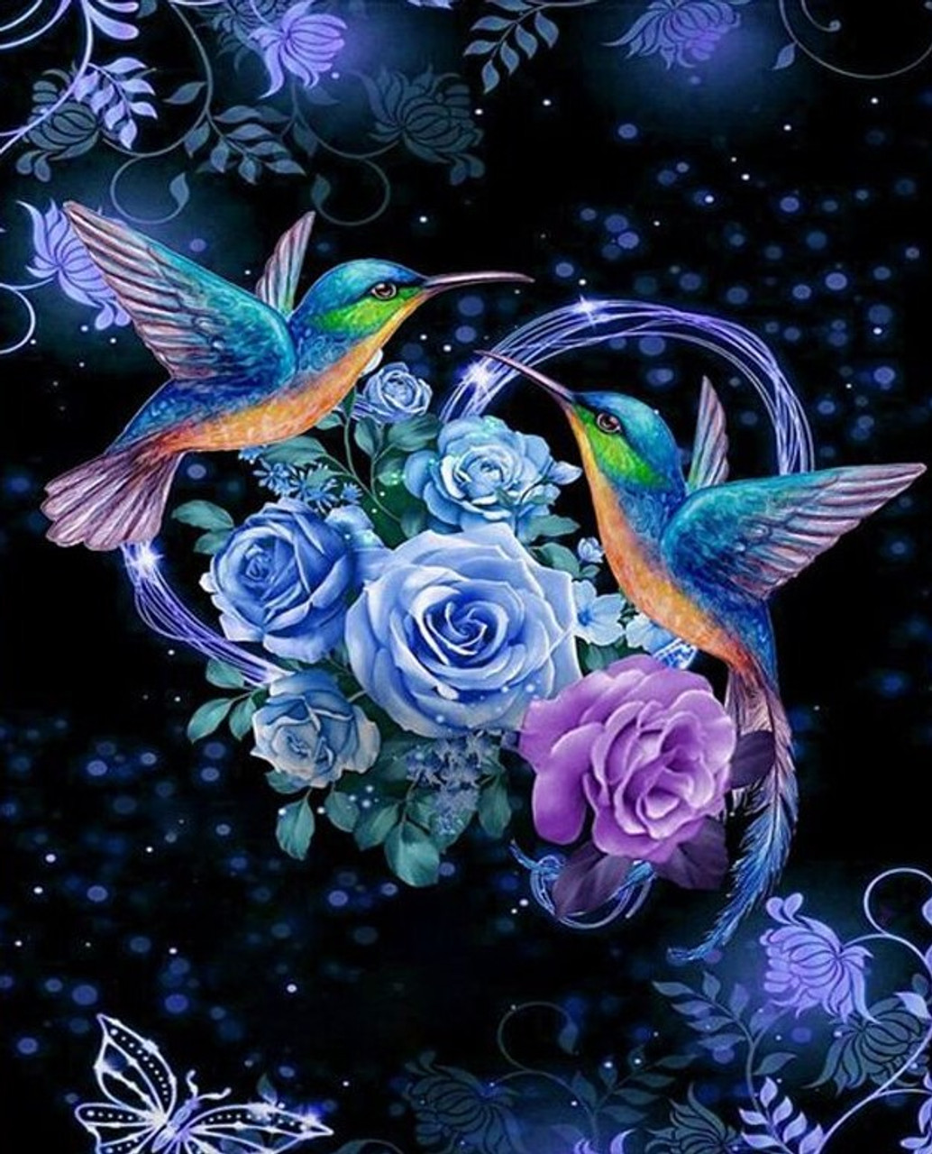Purple Hummingbird DIY Diamond Painting Kit - Birds – Heartful Diamonds