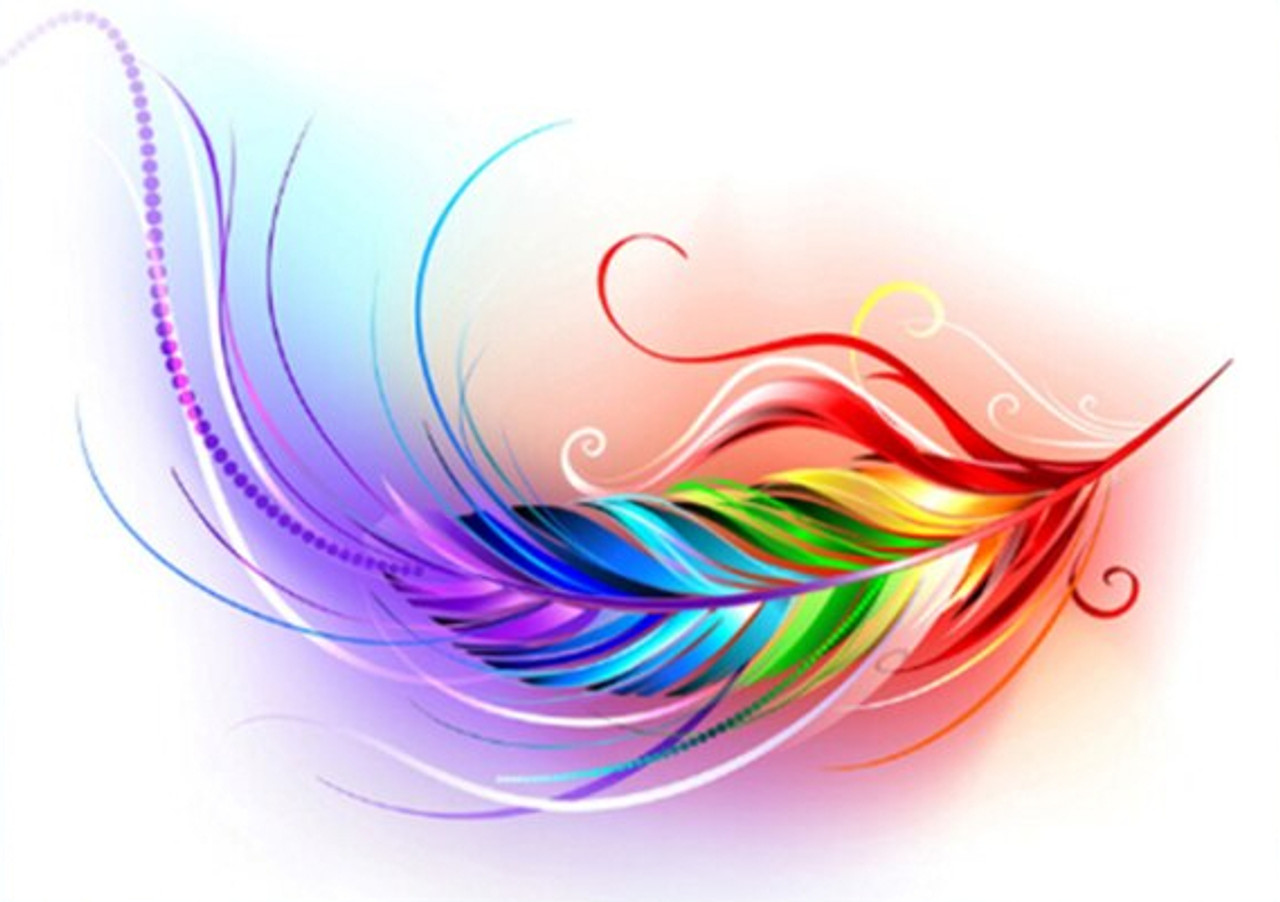 5D Diamond Painting Rainbow Flying Feather Kit - Bonanza Marketplace