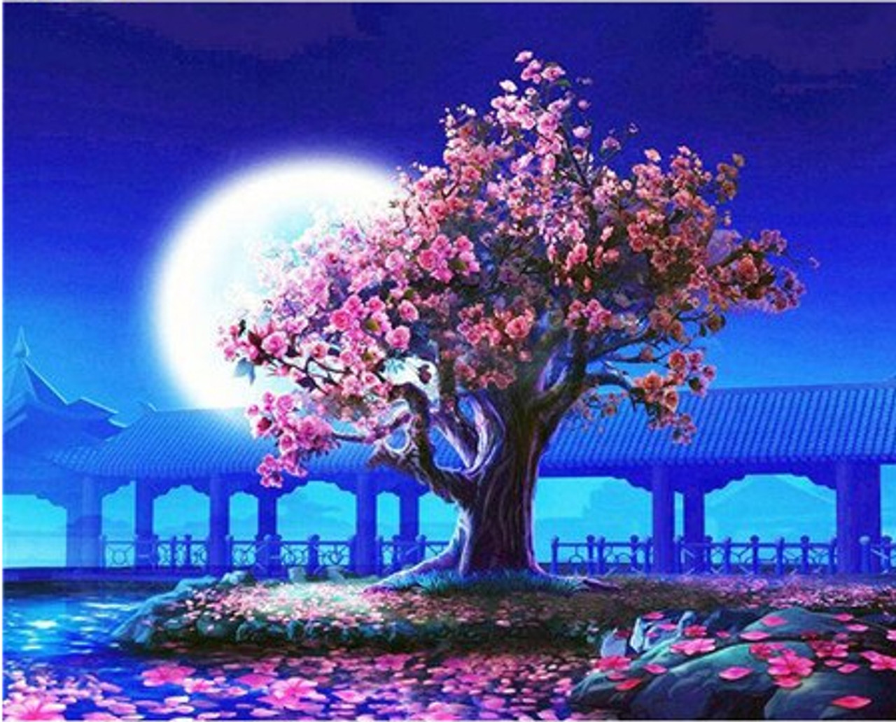 5D Diamond Painting Pink Tree,Diamond Painting Kits for Adults