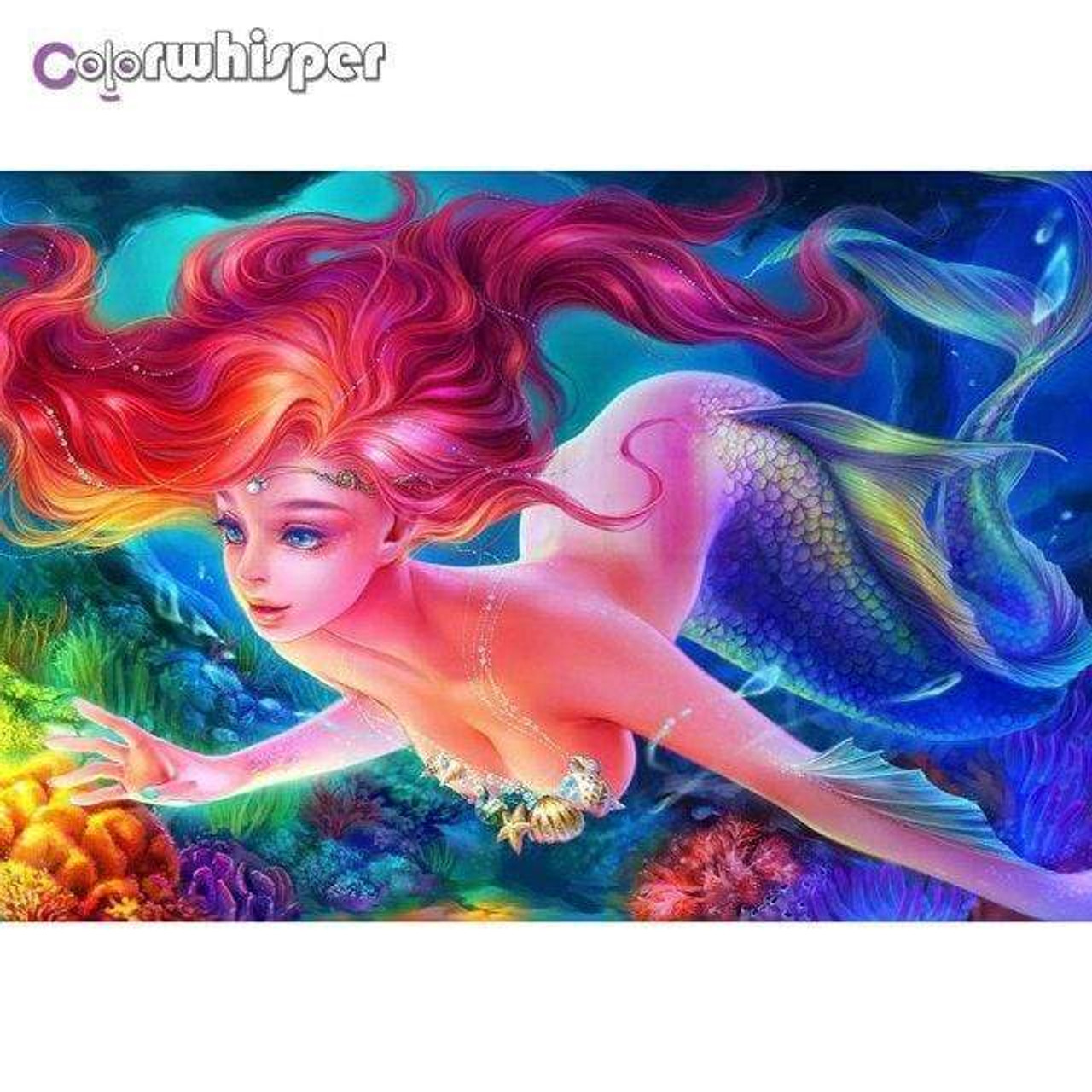  Praying Mermaid Diamond Painting - Pink Long Hair
