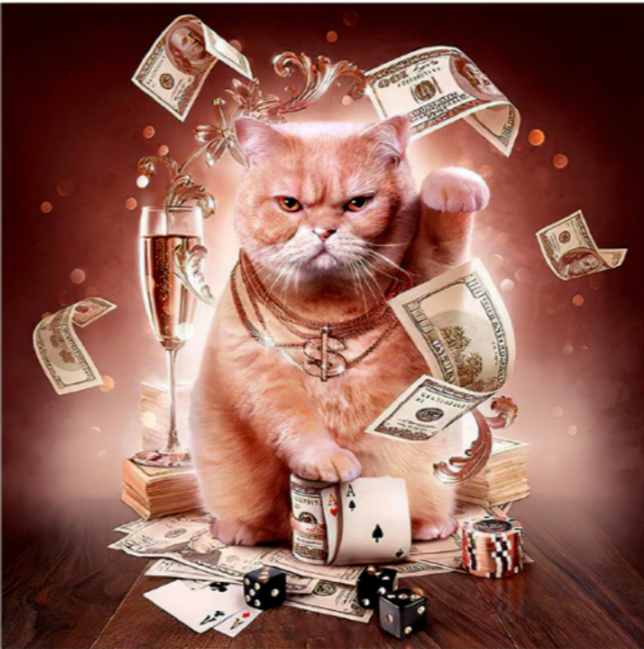 5D Diamond Painting High Roller Cat Kit - Bonanza Marketplace