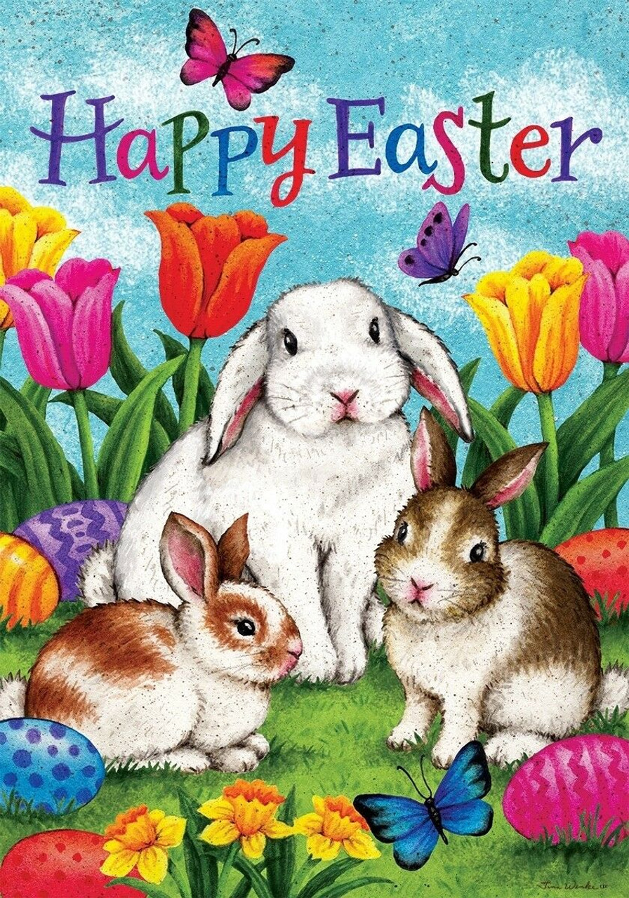 5D Diamond Painting Three Rabbit Happy Easter Kit