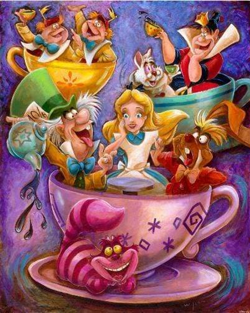 5D Diamond Painting Alice's Crazy Teacups Kit - Bonanza Marketplace