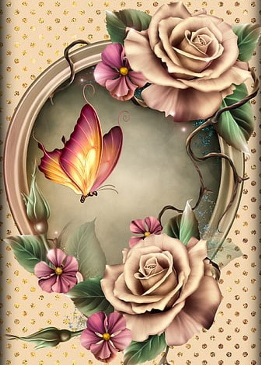 Beige Flower - 5D Diamond Painting 