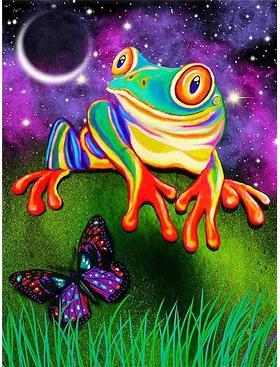 Cute Diamond Painting Kit Of A Small Frog, Adult Tools, 5d Diy Art