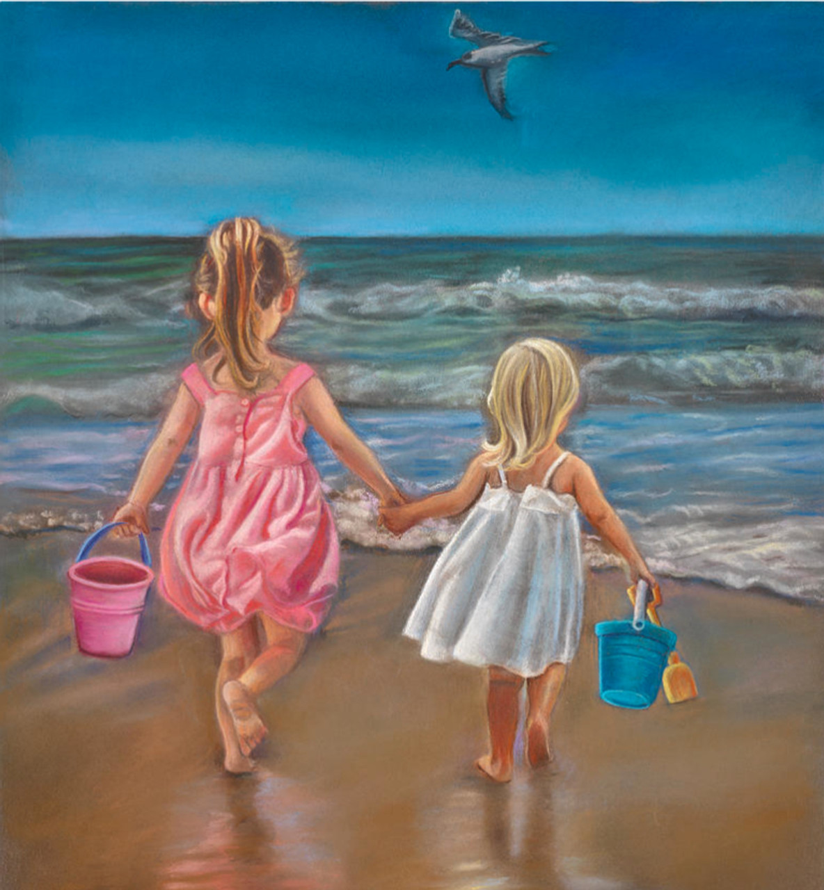 Sisters On Beach - Diamond Painting 