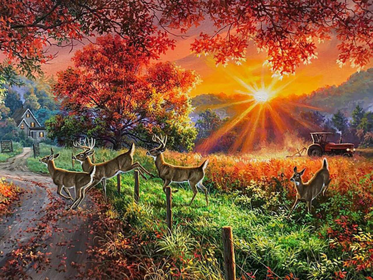  IEFSCAY 5d Diamond Painting Kits Sunset Deer