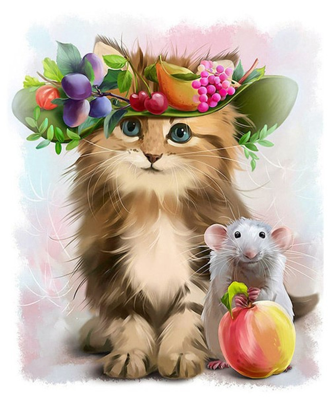 Diamond Painting New 5D Cartoon Cats Kid's Diamond Painting Cats and  Flowers Diamond Art Cats Play Drawings Diamong Painting