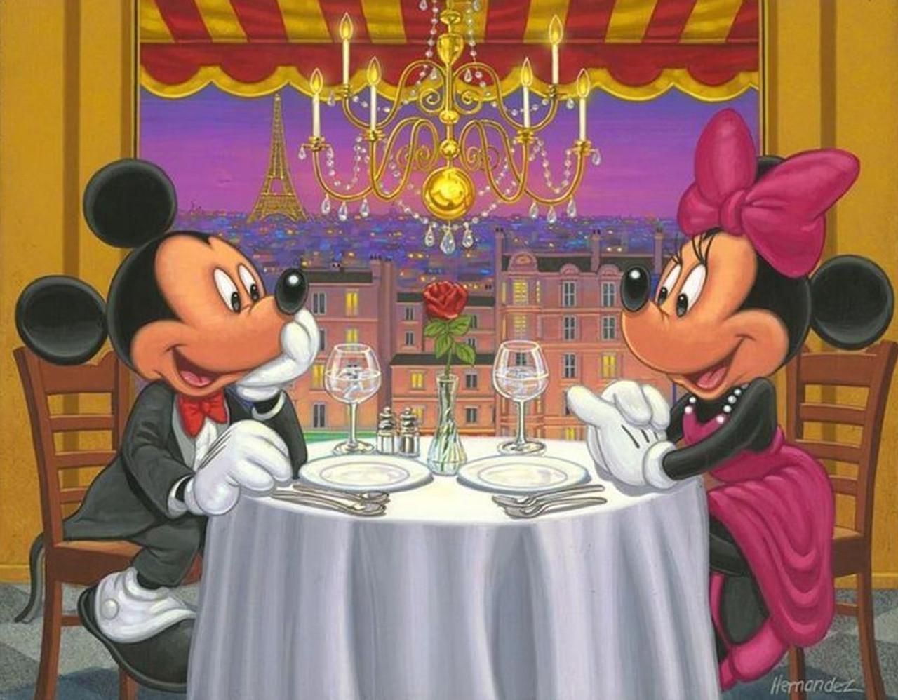 5D Diamond Painting Mickey and Minnie Eiffel Tower Kit