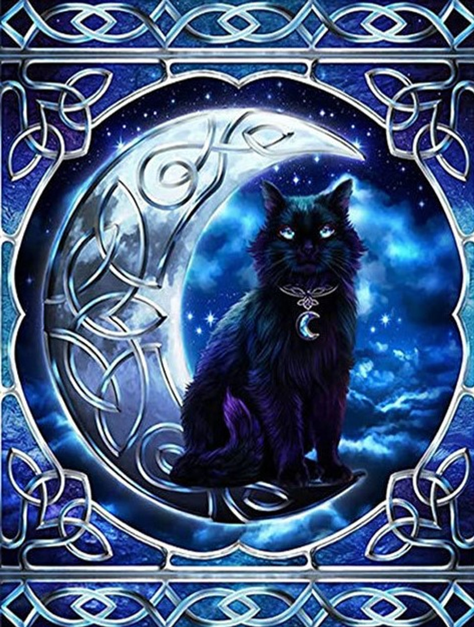 Black cat diamond painting 