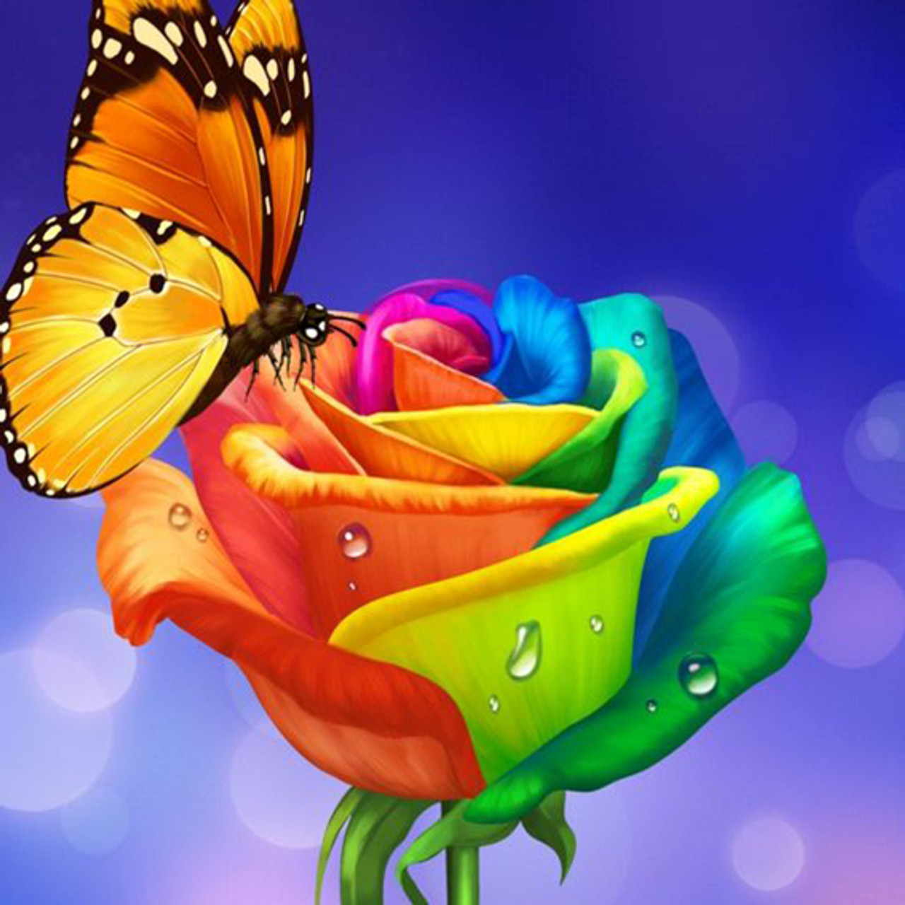 Rainbow butterfly flowers pink horse 5D Diamond Painting -   – Five Diamond Painting