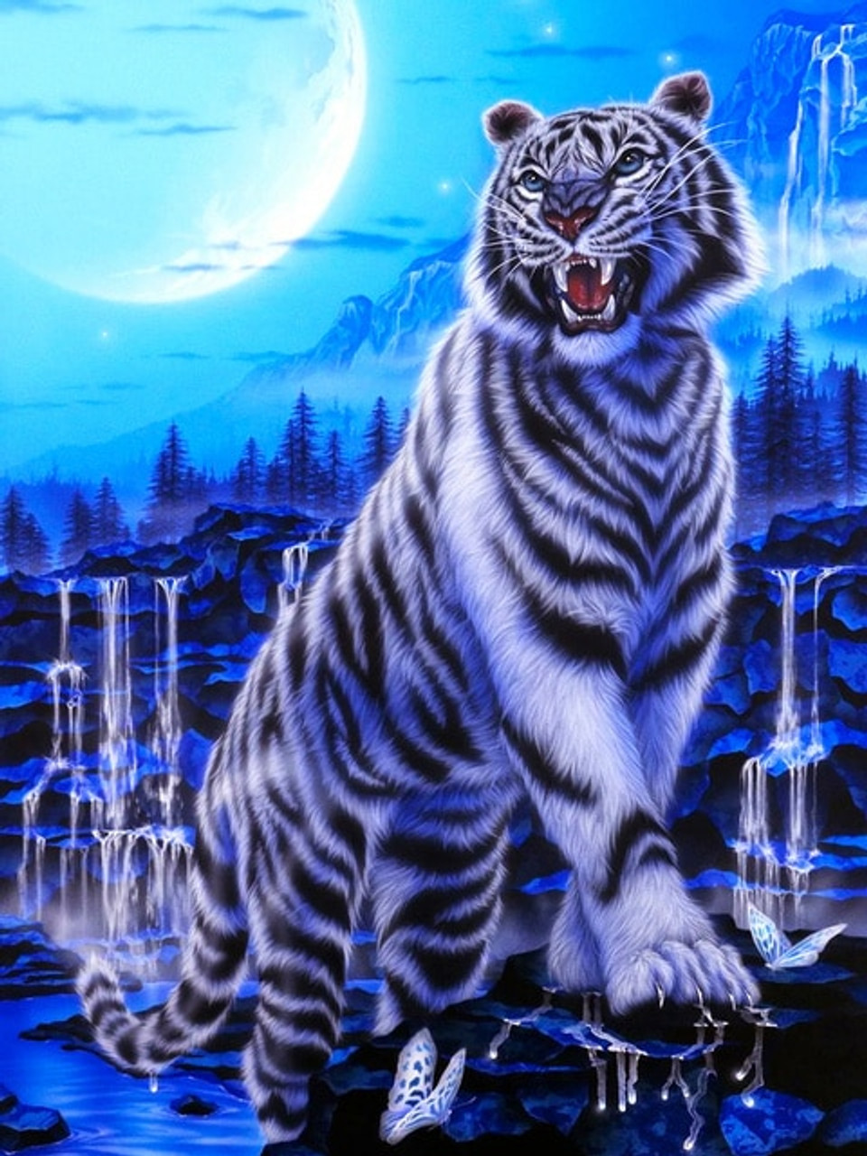 Blue Eyed Tiger - Animal Diamond Painting – All Diamond Painting Art